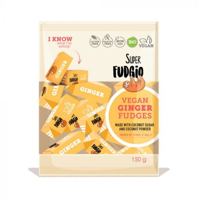 Super Fudgio ingefær karameller 150g vegansk