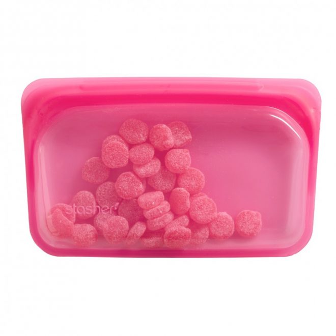 Stasher silicone snack bag raspberry 19 x 12 cm
