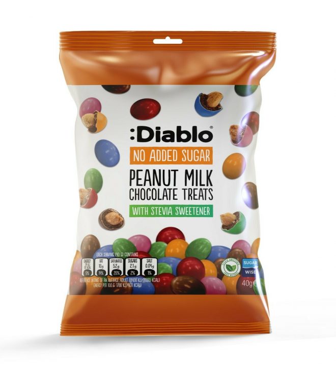 Diablo peanøtter m/sjokoladetrekk 40g uten tilsatt sukker