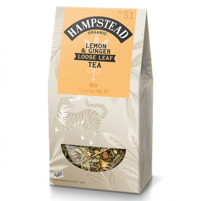 Hampstead økologisk sitron & ingefær te løsvekt 100g