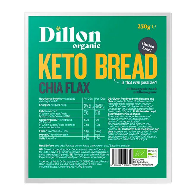 Dillon chia flax keto bread 250 g
