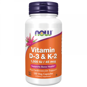 Now Vitamin D3 og K2 120 vcaps