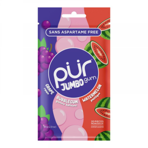 The Pur Jumbo Gum Grape Bubblegum Watermelom 20stk