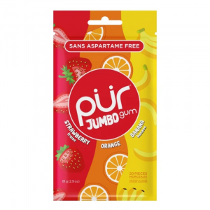 The Pur Jumbo Gum Strawberry Banana Orange 20stk